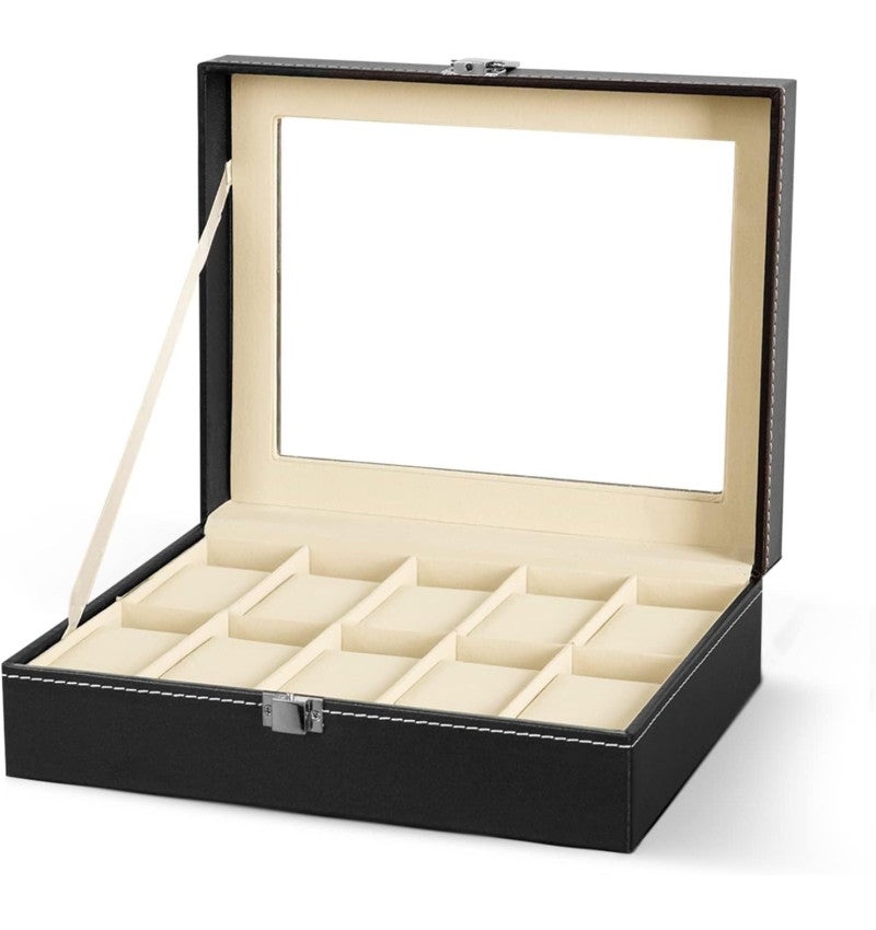 Caja para relojes organizador de reloj con 10 compartimentos y