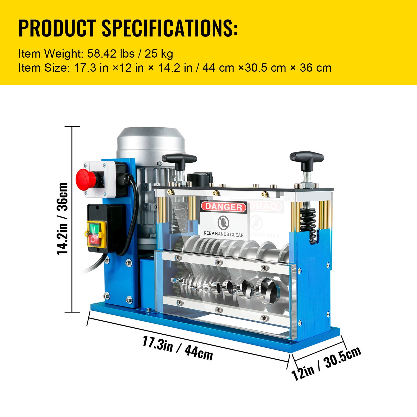 Machine à Dénuder Câbles Électrique SucceBuy 370 W 1,5–38 mm 11 Canaux 10 Lames Recyclage Fils Cuivre Sécurité Renforcée - 9