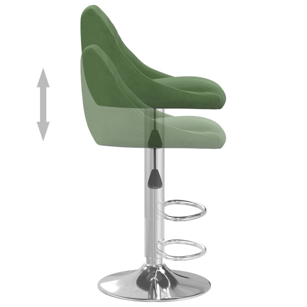 Tabourets de bar lot de 2 vert foncé velours - COMFORTXL - 6
