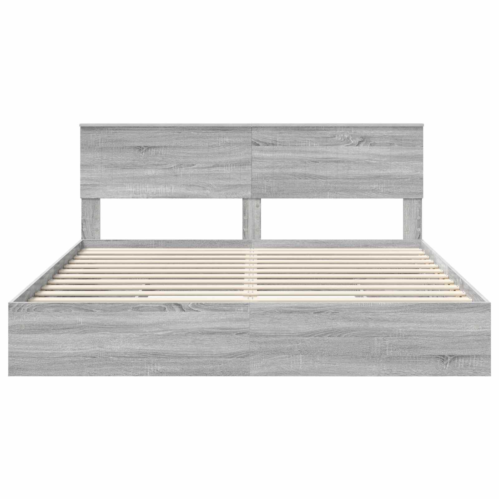 Lit avec rangement, panneau de bois, gris, pour la chambre, 180 × 200 cm - 8