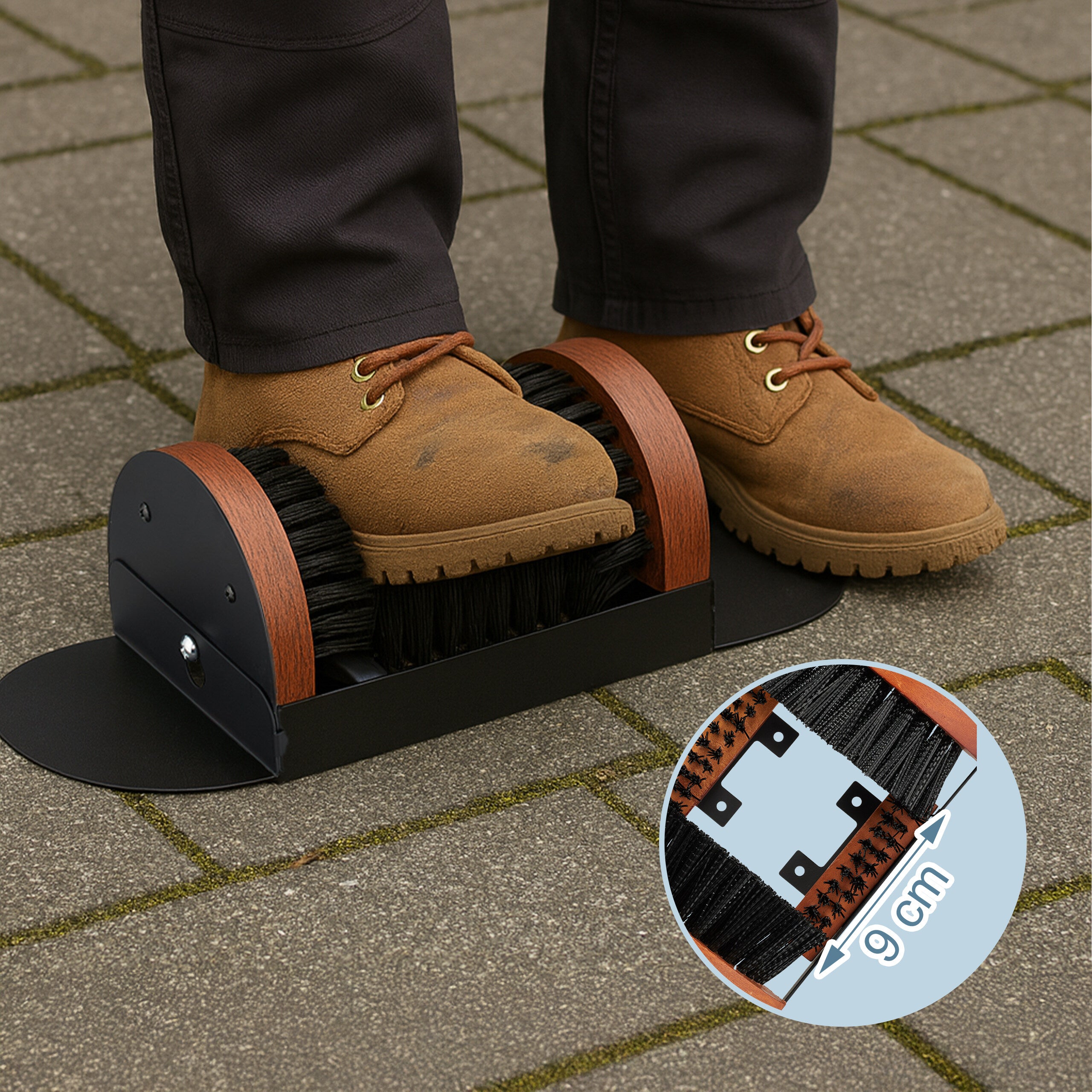 Pulisci Scarpe Da Esterno Relaxdays, Con 3 Spazzole - Per Pulire Stivali E Sneaker Dal Fango, Fissaggio A Parete O Pavimento