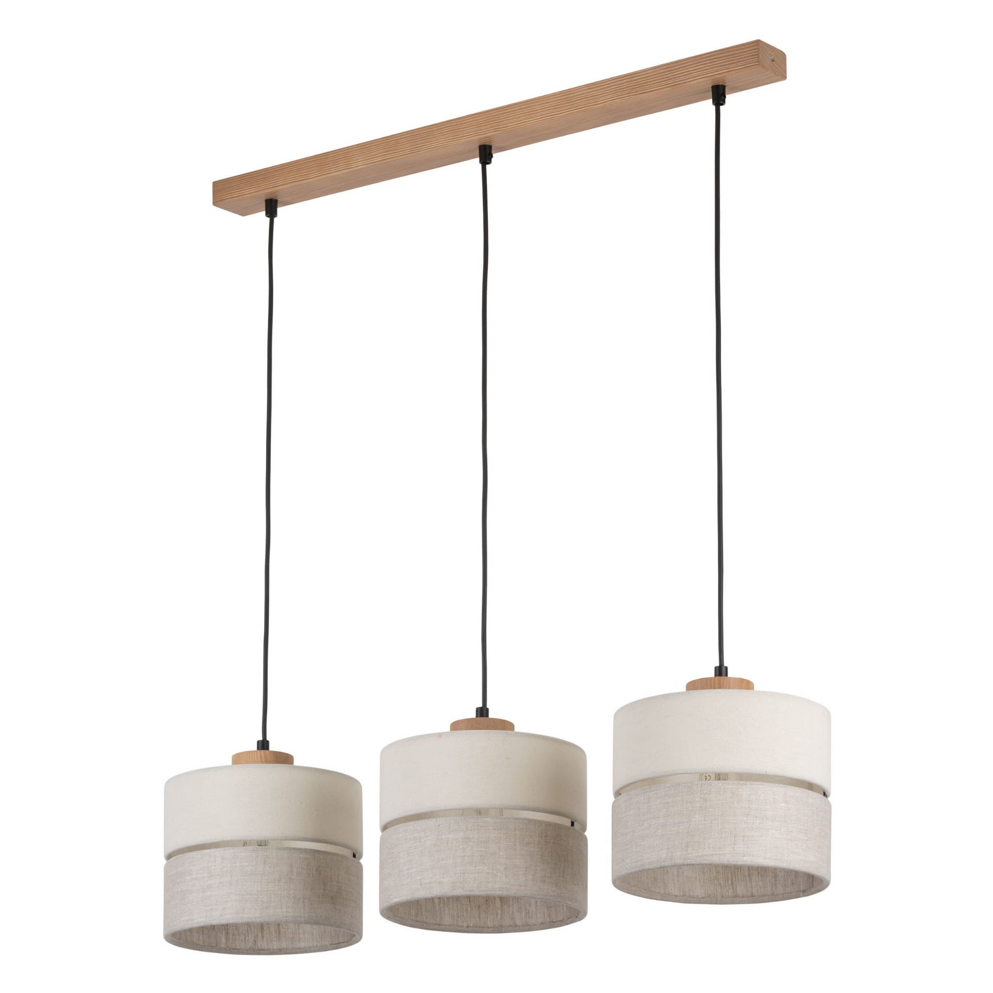 Lampa wisząca Eco czarno-beżowa 3xE27x15W wym: 80 x 20 x 77 cm tkanina TK Lighting