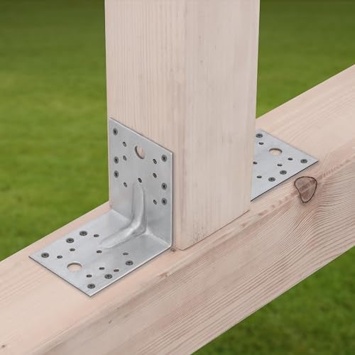 Lot de 12 Cornières en acier 100x100x80 mm - Equerres de fixation galvanisées renforcées - Connecteurs d'angle - KOTARBAU - 6