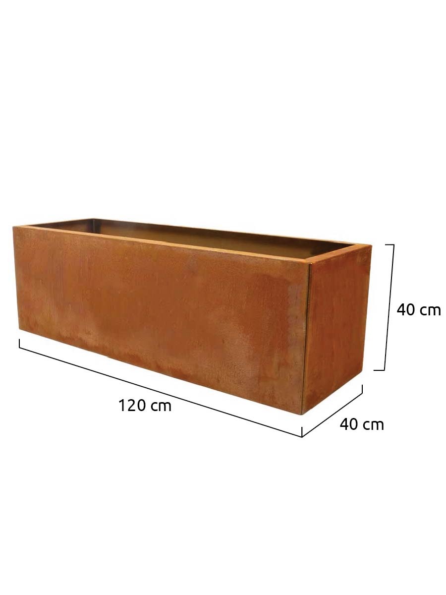 donice ogrodowe corten 120x40x40cm