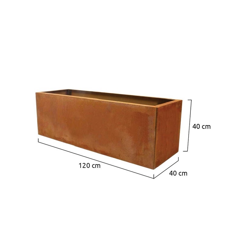 donice ogrodowe corten 120x40x40cm