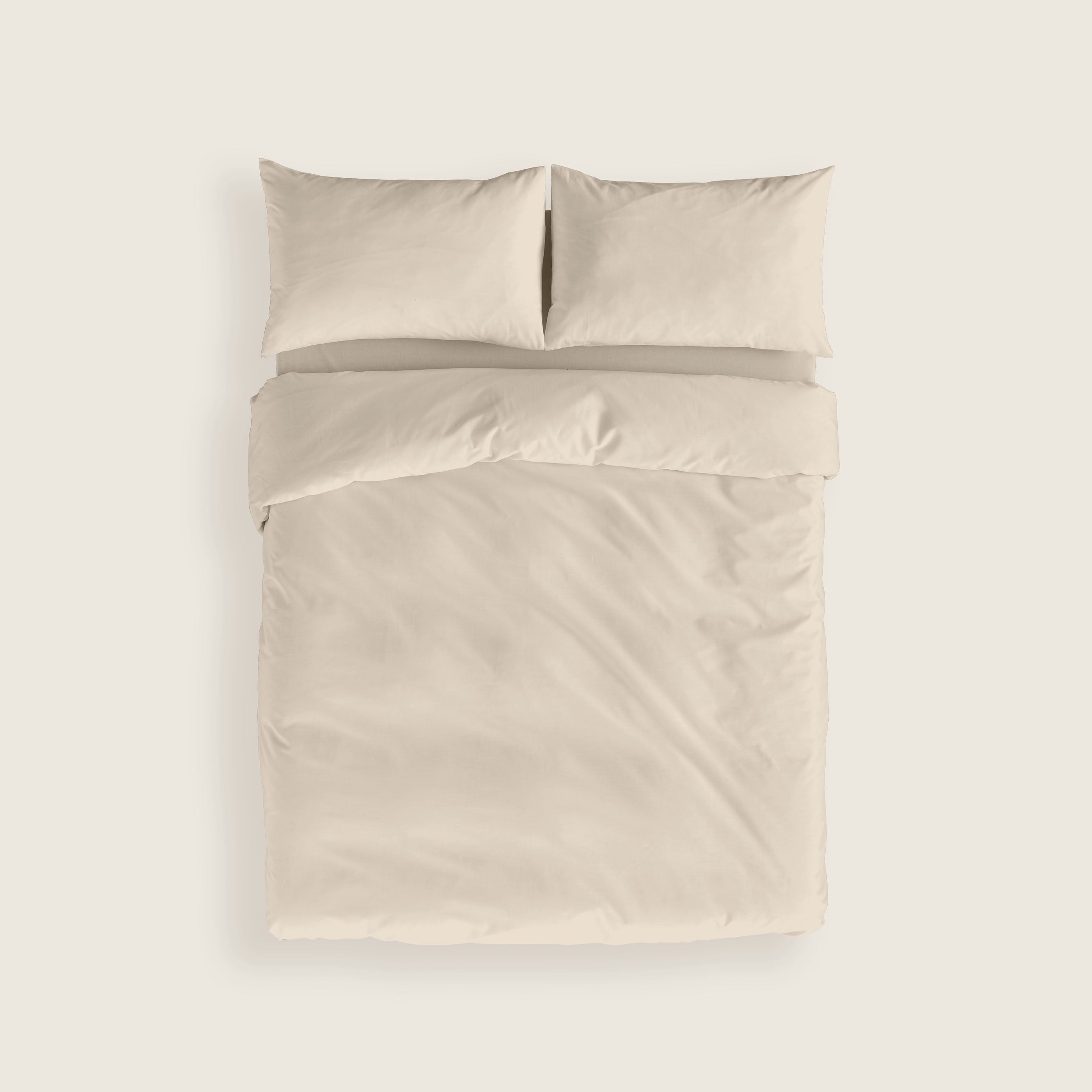 NATURALS - Housse de Couette Unie Lit 90 - Fermeture avec Boutons - 100% Coton - Inclut 1/2 Taies d’Oreiller - FTR6 BEIGE - 3