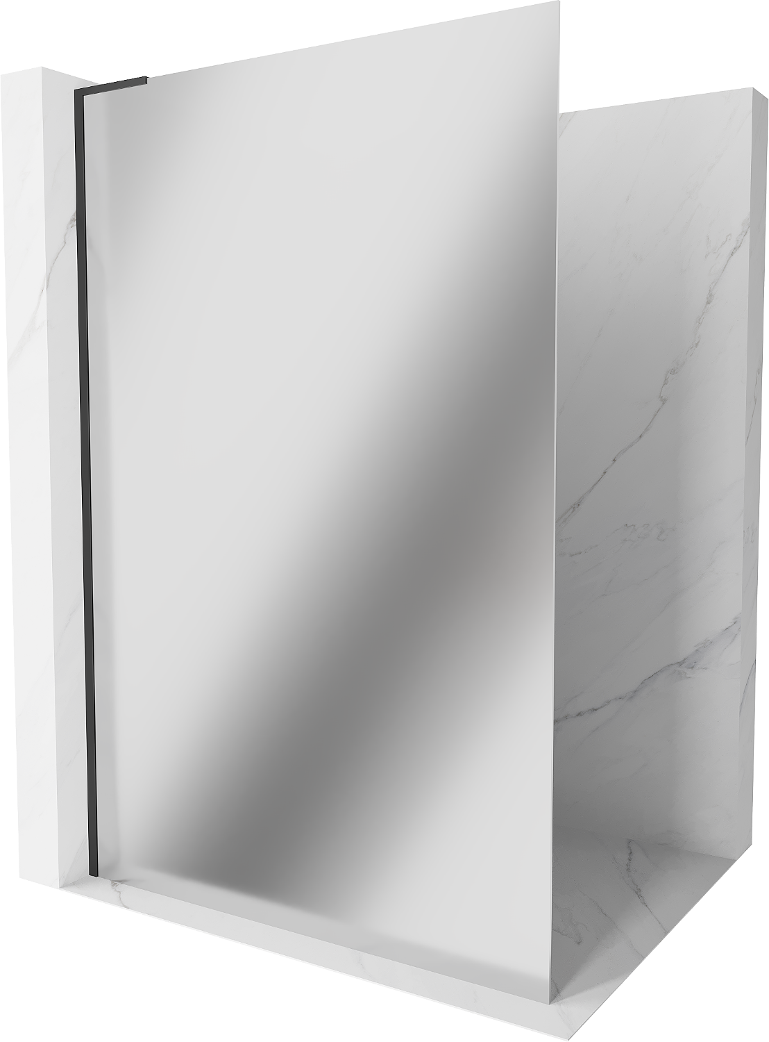 Mexen Kioto L ścianka prysznicowa Walk-in 90 x 200 cm, lustro, czarna - 800-090-103-70-50