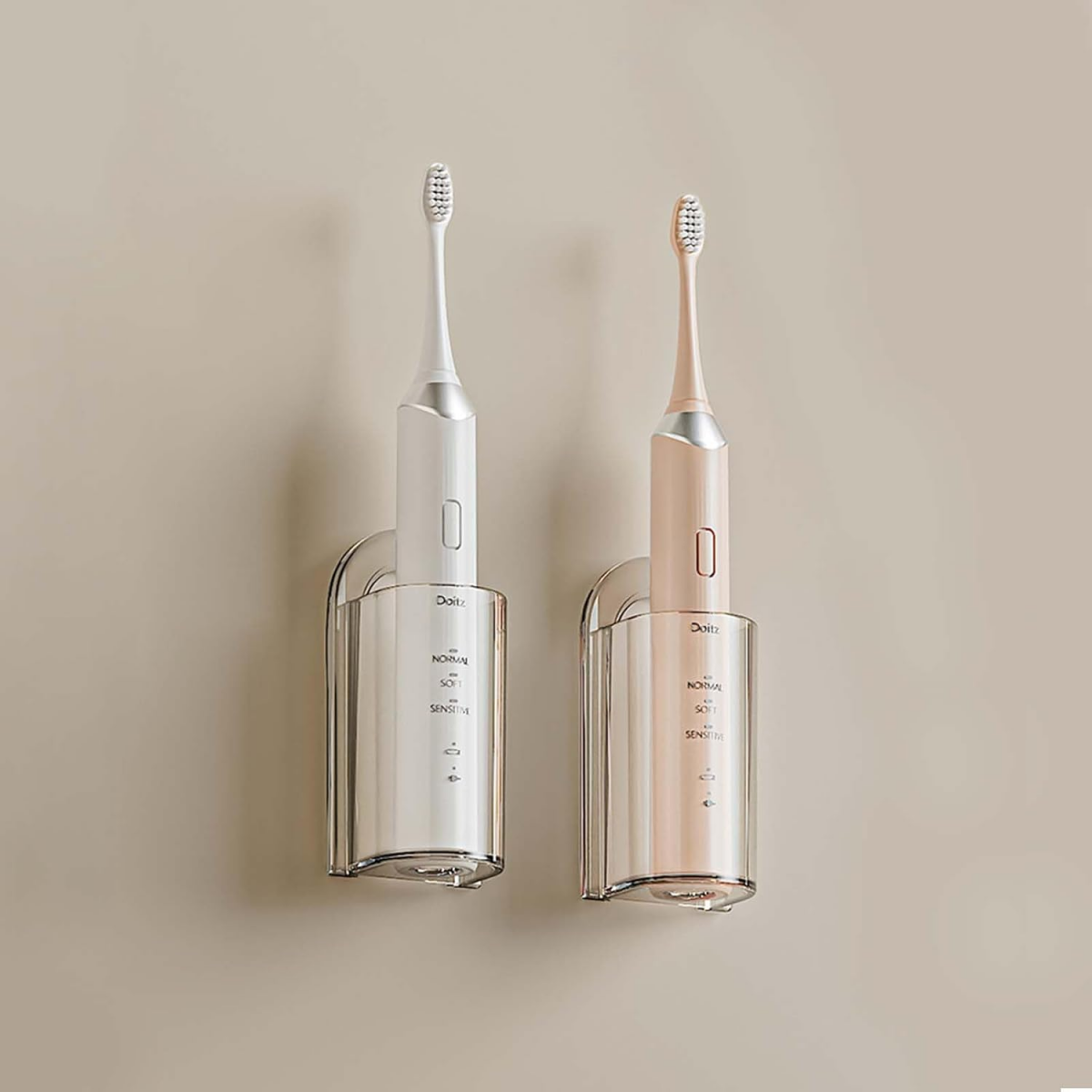 2 piese, Porte Brosse à Dents Autocollant, Support Brosse a Dent Murale sans Perçage, Porte Brosse à Dents Electrique pour Salle de Bain