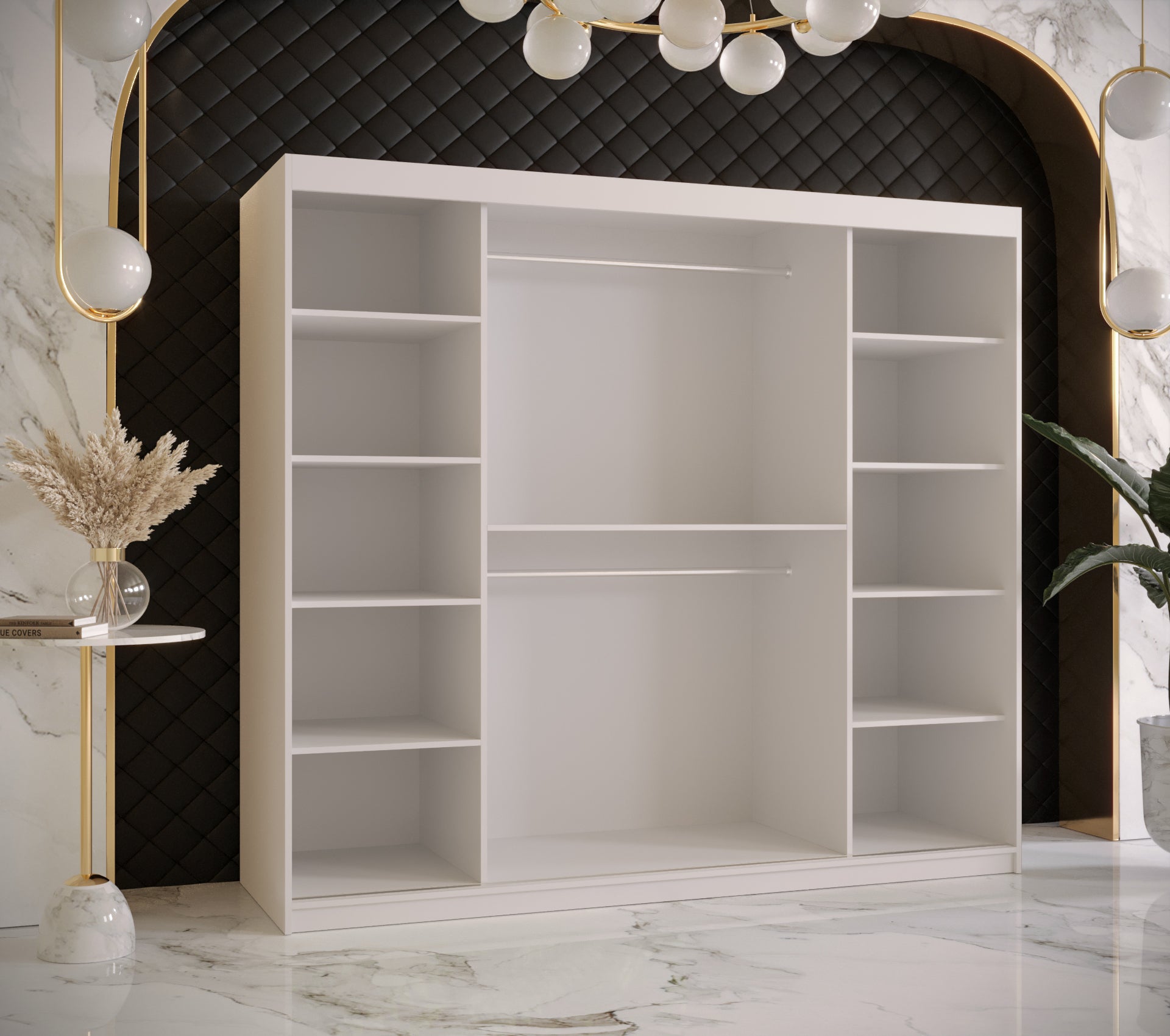 Szafa przesuwna garderoba RAMIRO 2 200 x 62 x 200 cm Biały - Abiks Meble - 3