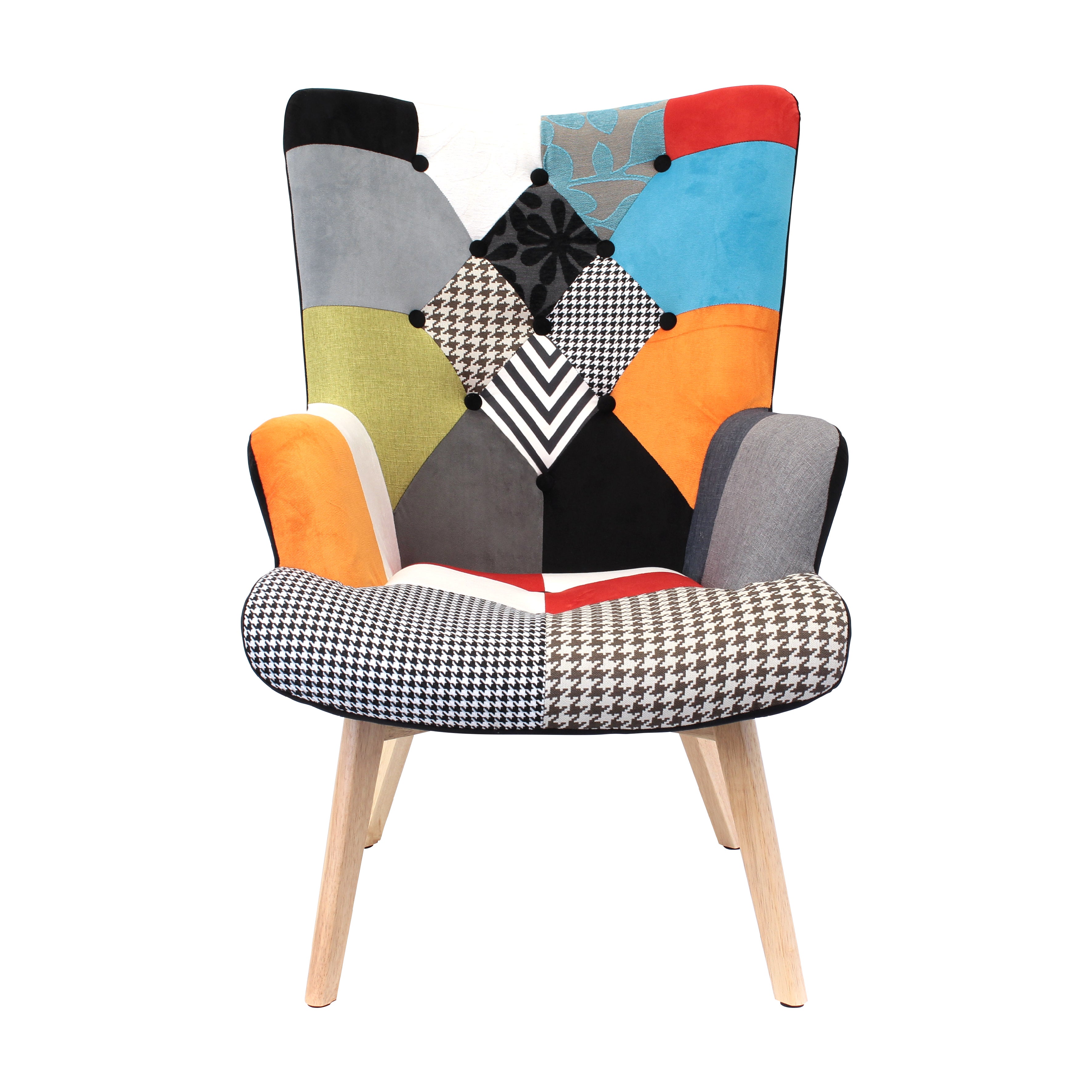 Fauteuil - HOME DECO FACTORY - Helsinki - Patchwork - Multicolore - 2