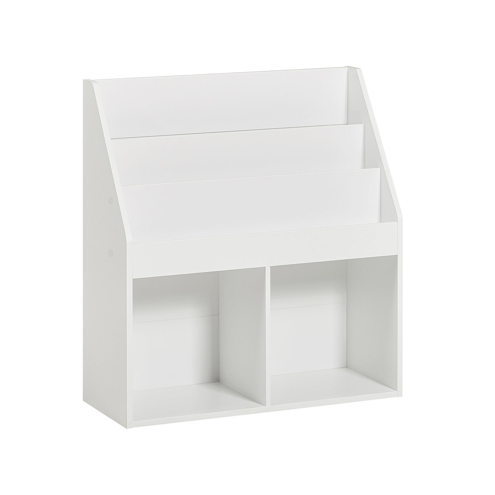 Bibliothèque Étagère à Livres Étagère De Rangement Jouets Pour Enfants Porte Revues 3 Compartiments Et 2 Cubes Ouverts Kmb01 W Sobuy P 3968002 9763492 1