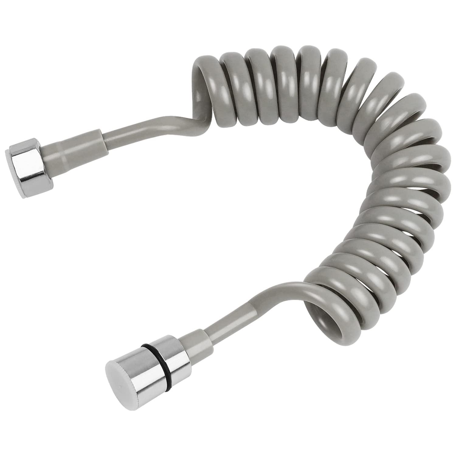 2 Metri Tub Flexibil cu Arc pentru Baie, Gri, Tub Telescopic pentru Duș, Tub Lung pentru Pulverizator, Toaletă, Bideu, Robinet