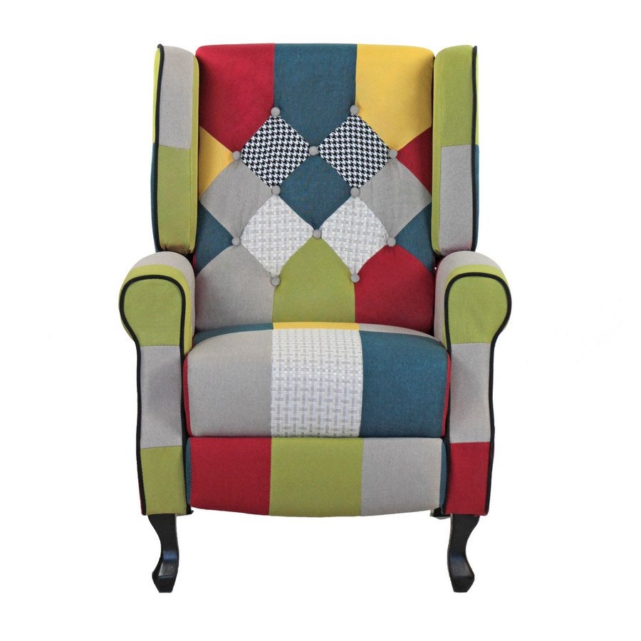 Poltrone Outlet Beliani Poltrona Vintage In Tessuto Patchwork