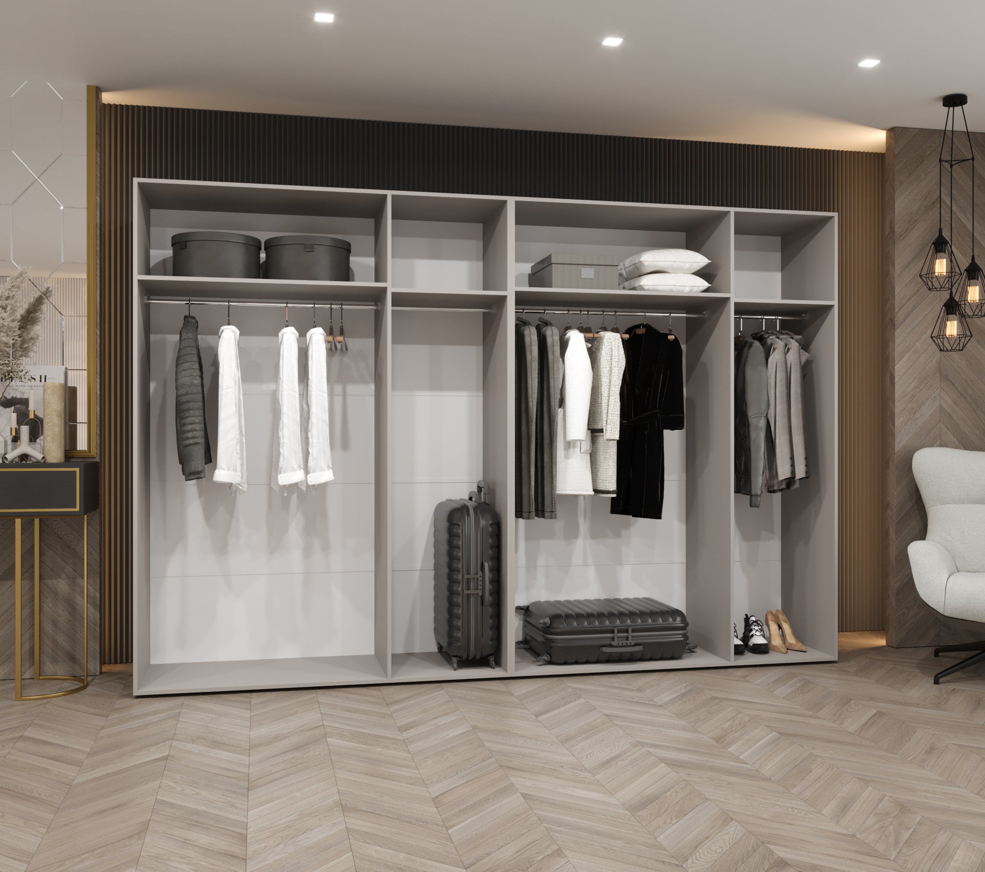 Szafa uchylna otwierana Marbella 1 300 x 52 x 202 cm kaszmir + u. kaszmir Abiks Meble - 3