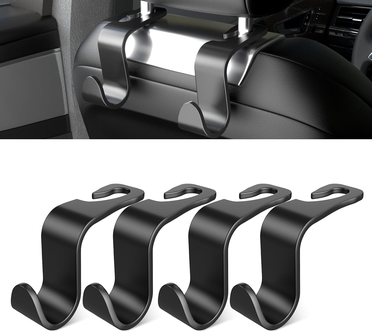 Ganci Per Sedile Auto URAQT - 2 Pezzi In Pelle Per Organizzare Borse E Oggetti In Macchina - Foto 6