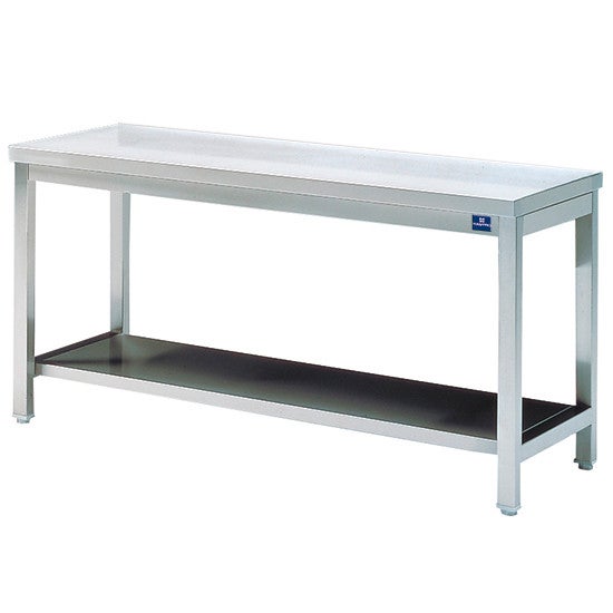 Table Inox de Travail avec Étagère - Gamme 600 - Virtus - l0- L200- P60- h85- - 2