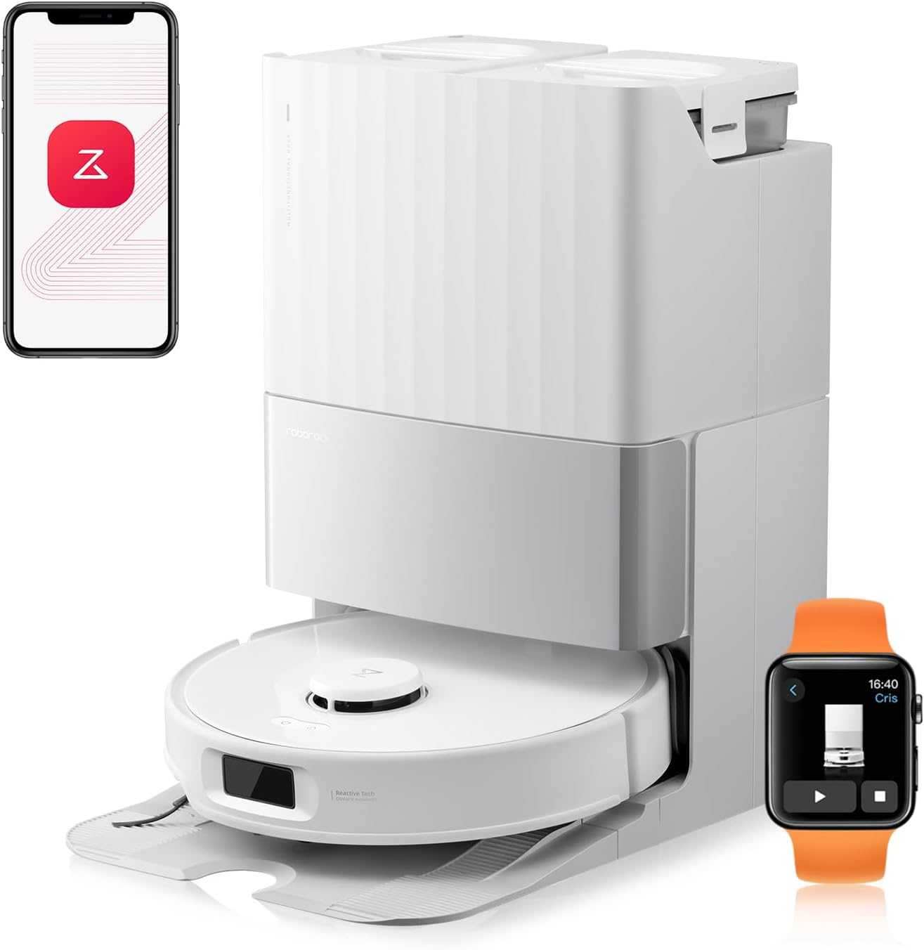 Robot Aspirapolvere E Lavapavimenti 3 In 1 - Sottile, Autonomia 100 Min, Ideale Per Peli Animali E Appartamenti