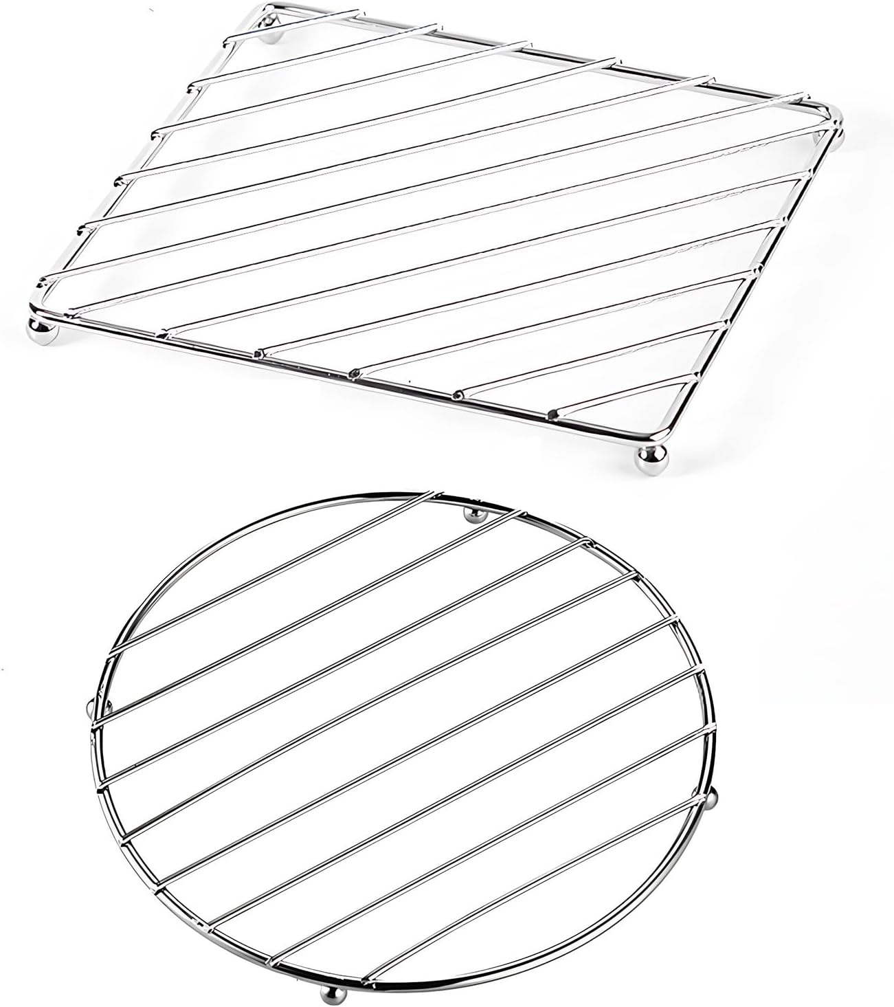 Griglia Rotonda Per Barbecue In Acciaio Inox - Diametri 15-35cm - Rete Per Fornelli E Campeggio, Riscaldamento Uniforme