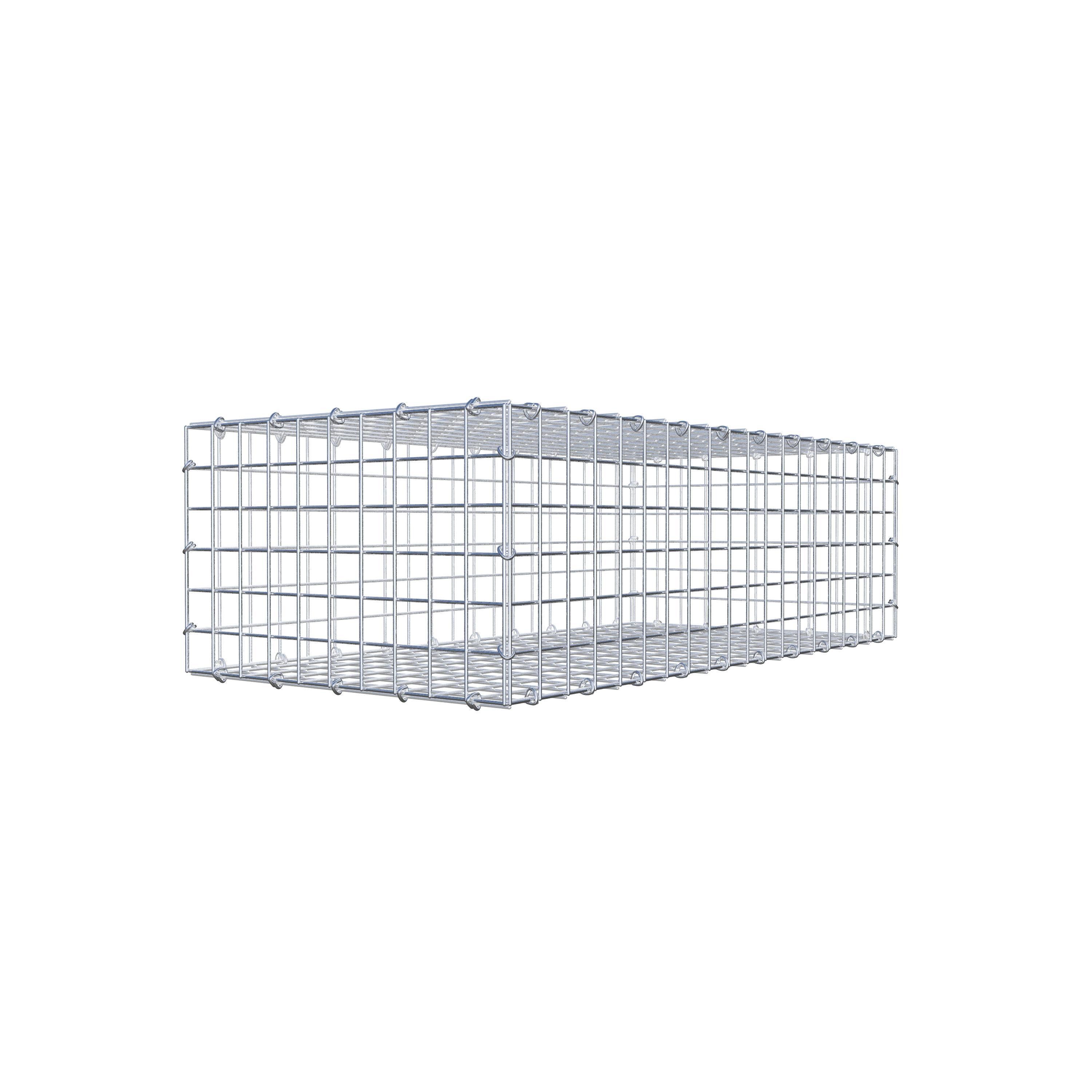 Gavión de acero galvanizado 100x30x50cm (LxAxP), malla 5 x 5cm, Anillo en C, jaula metálica para muro o jardín - 2