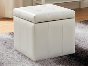 Pouf Coffre De Rangement Serafino - Simili Marron Chocolat - 49x49x48 Cm - Charge 120 Kg