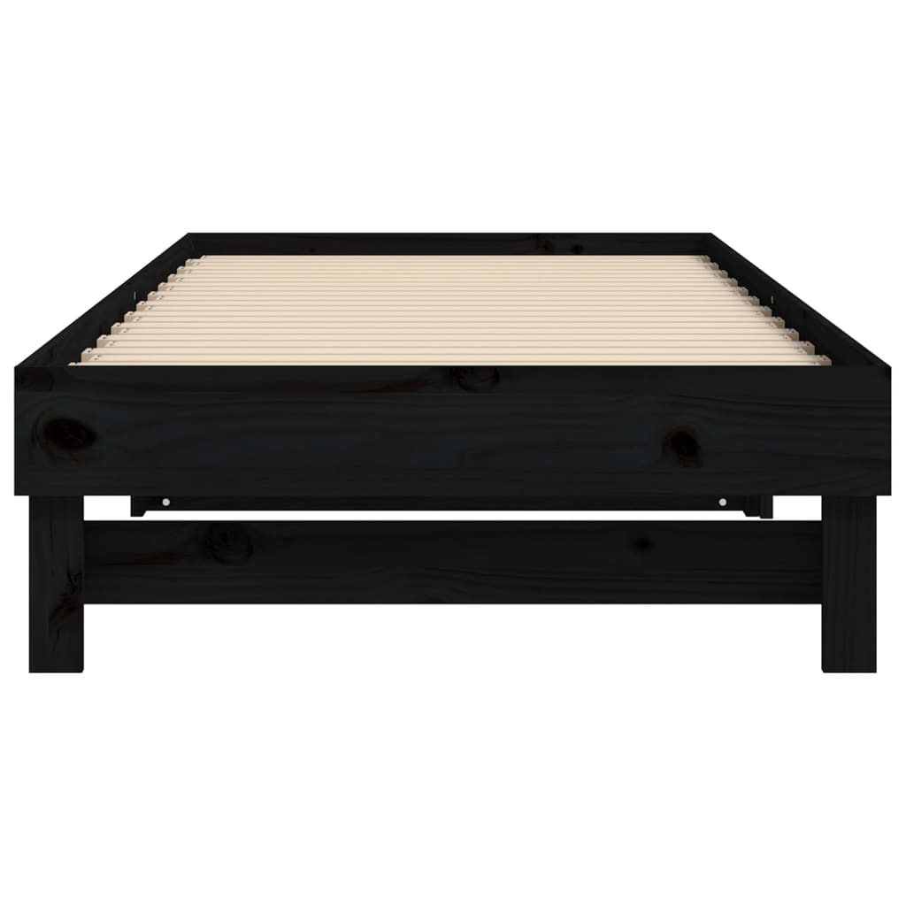 Lit coulissant sans matelas noir 2x(100x200) cm vidaXL - 9