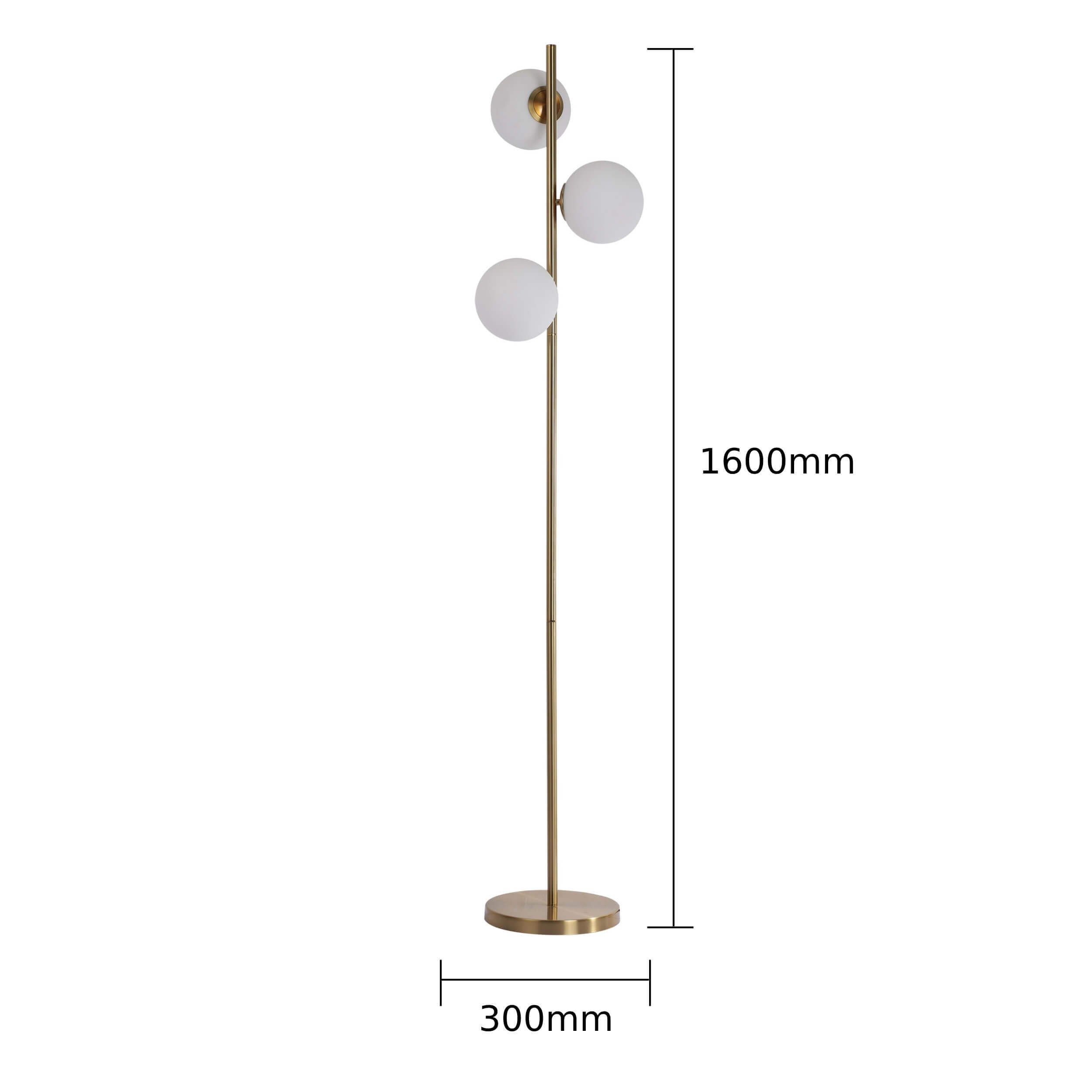 Lampa podłogowa stojąca Dorado złoto-biała 3xE14x40W wym: 160 x 30 x 30 cm metal Light Prestige - 3