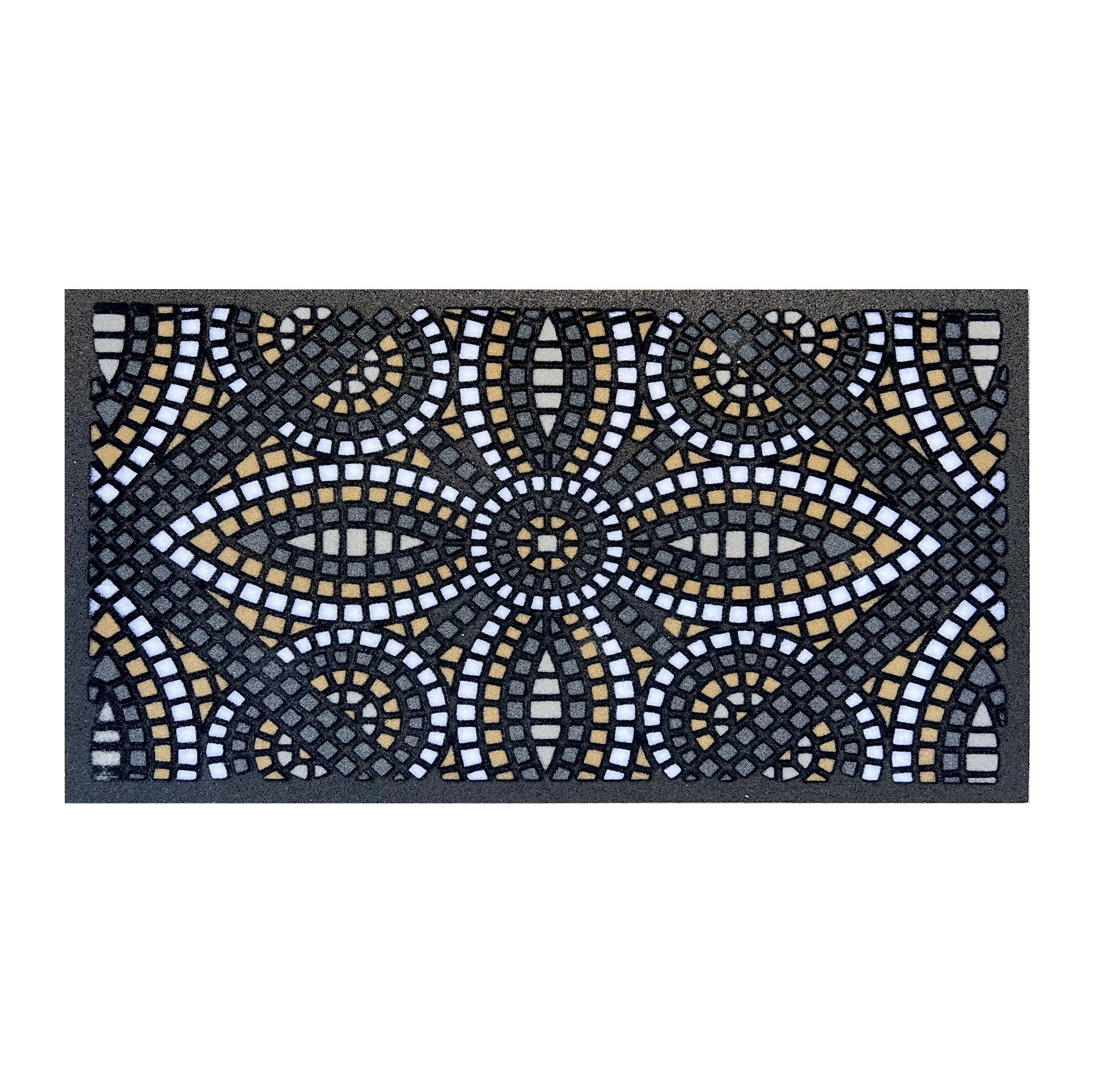 emmevi Zerbino Gomma Mezzaluna Mosaico 40x70 Cm Retro Antiscivolo Tappeto Morbido Ingresso Casa MOD.Format 20 SEMILUNA emmevi Zerbino Gomma Mezzaluna Mosaico 40x70 Cm Retro Antiscivolo Tappeto Morbido Ingresso Casa MOD.Format 20 SEMILUNA