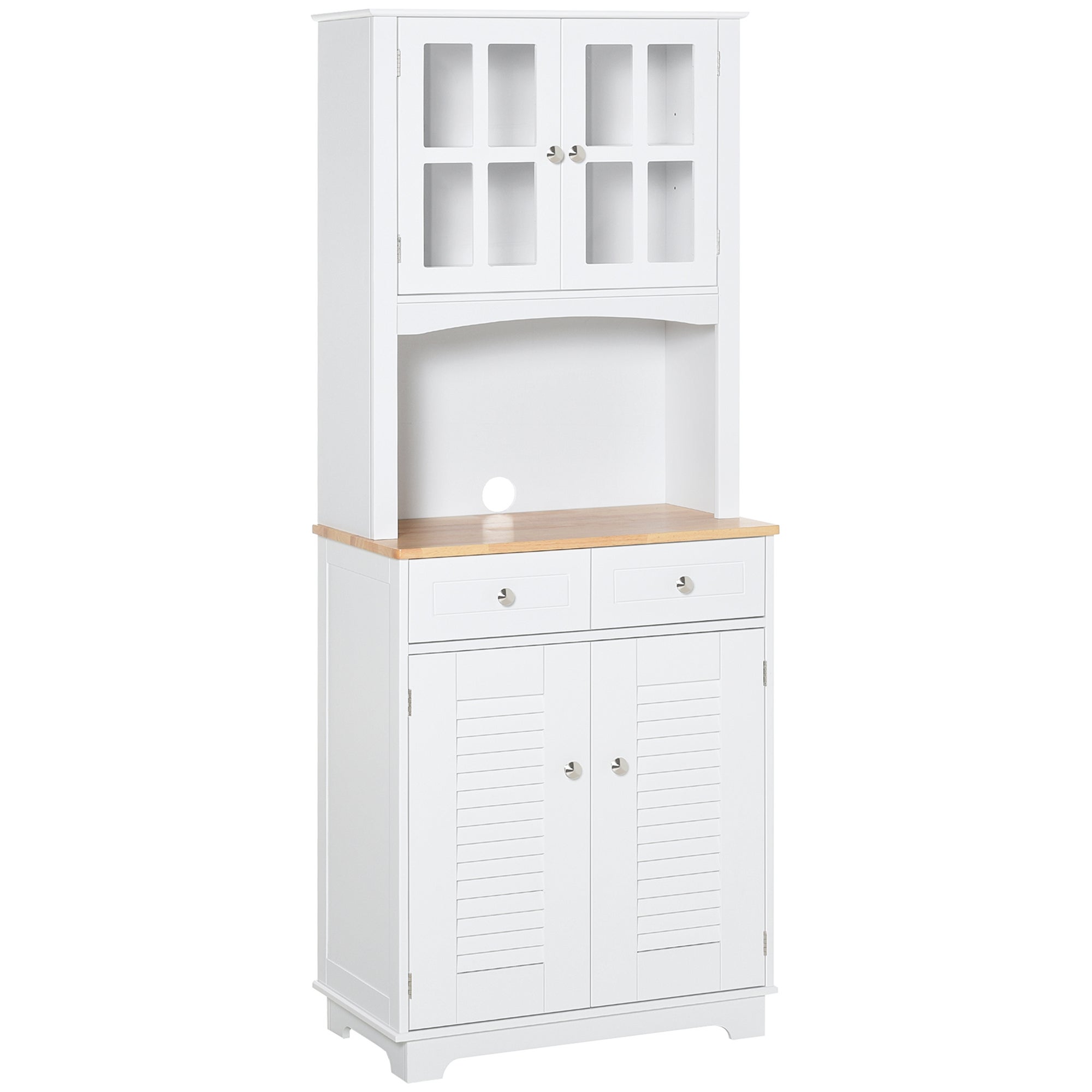 Grand Buffet De Cuisine Style Country – Palazzo INT – Vieux Blanc – 216x146x47 Cm – Neuf