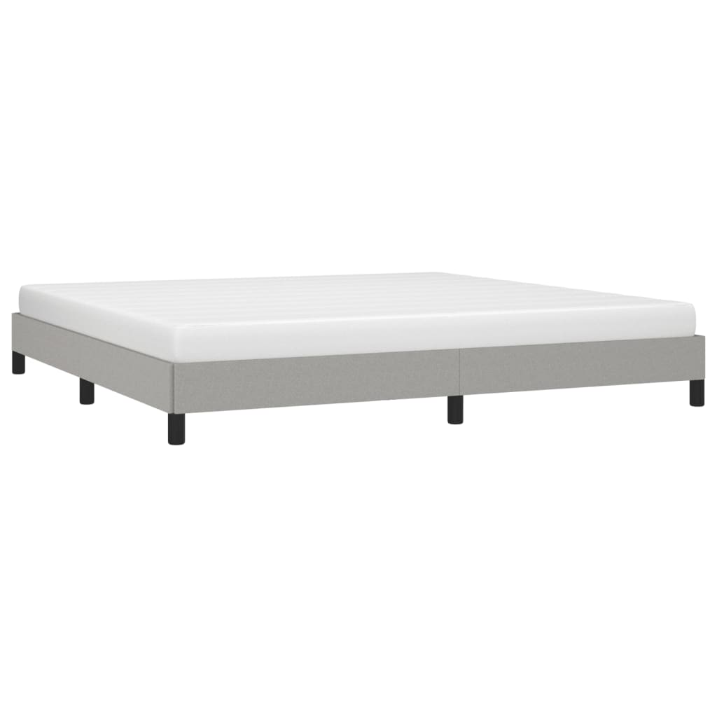 Cadre de lit sans matelas gris clair 200 x 200 cm en tissu - 3