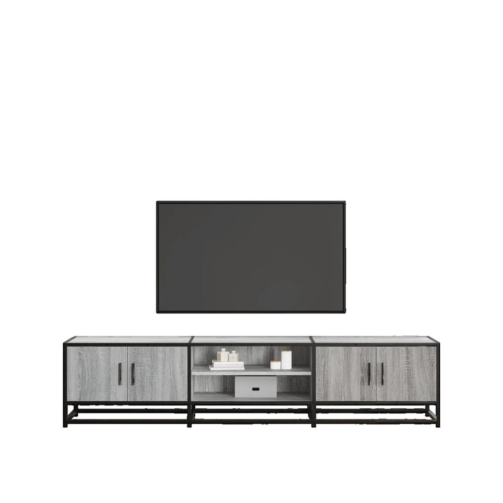 vidaXL Meuble TV sonoma gris 180x35x41 cm bois d'ingénierie - 3