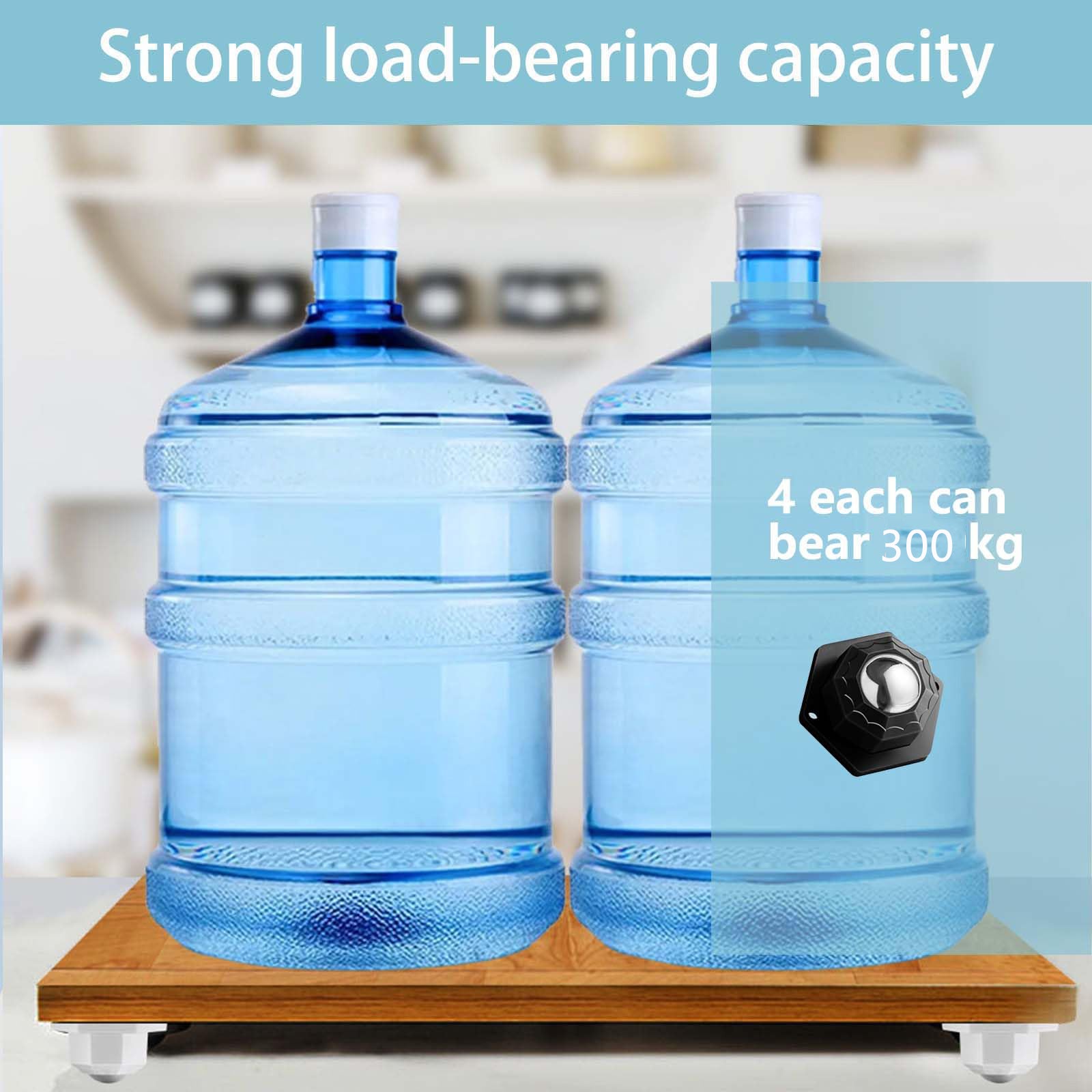 4 rotelle per mobili, rotelle piroettanti autoadesive, portata 300 kg, rotazione a 360 gradi, adatte per mobili ed elettrodomestici - 2