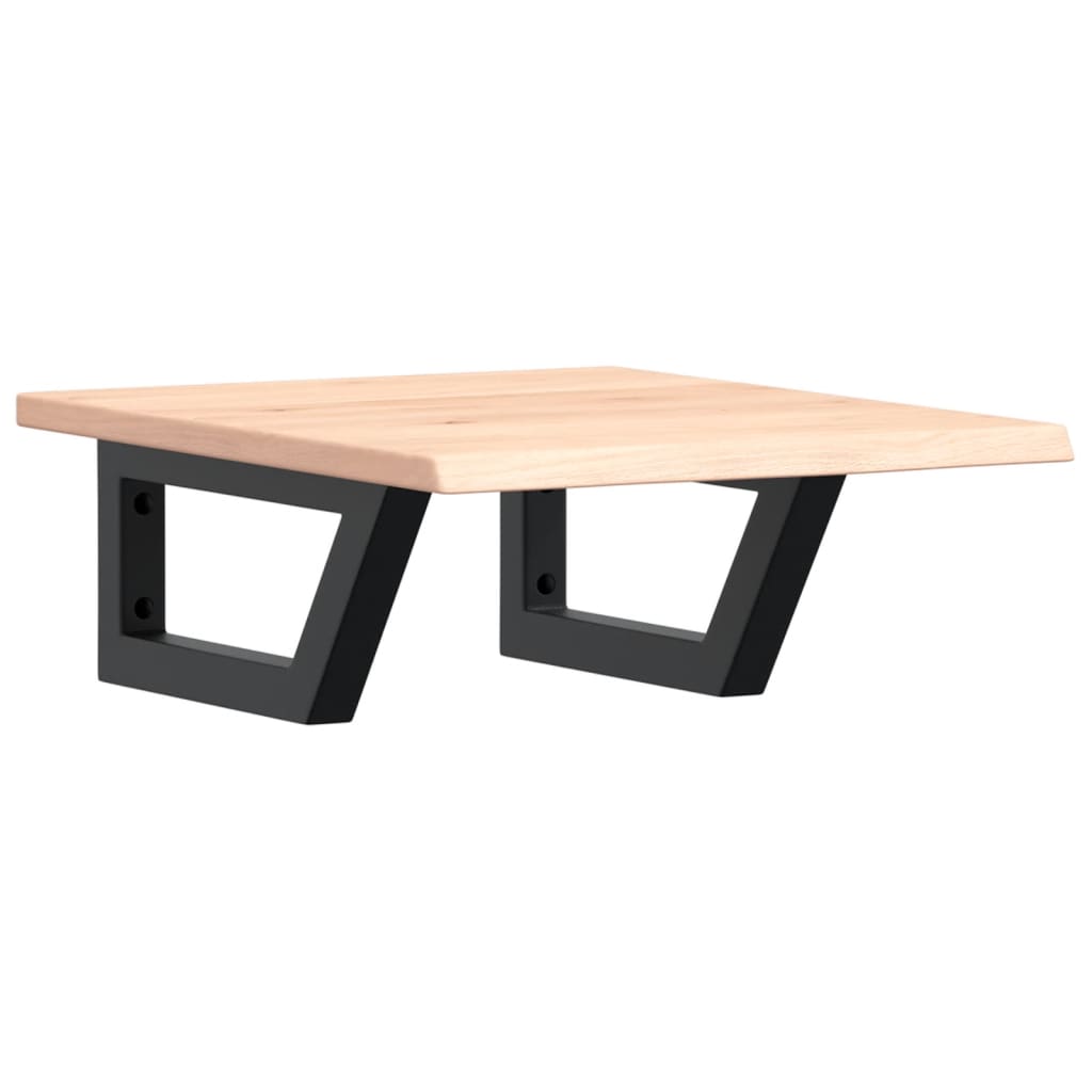 Maison Exclusive - Ripiano a Parete per Lavabo in Acciaio e Massello di Rovere - 2