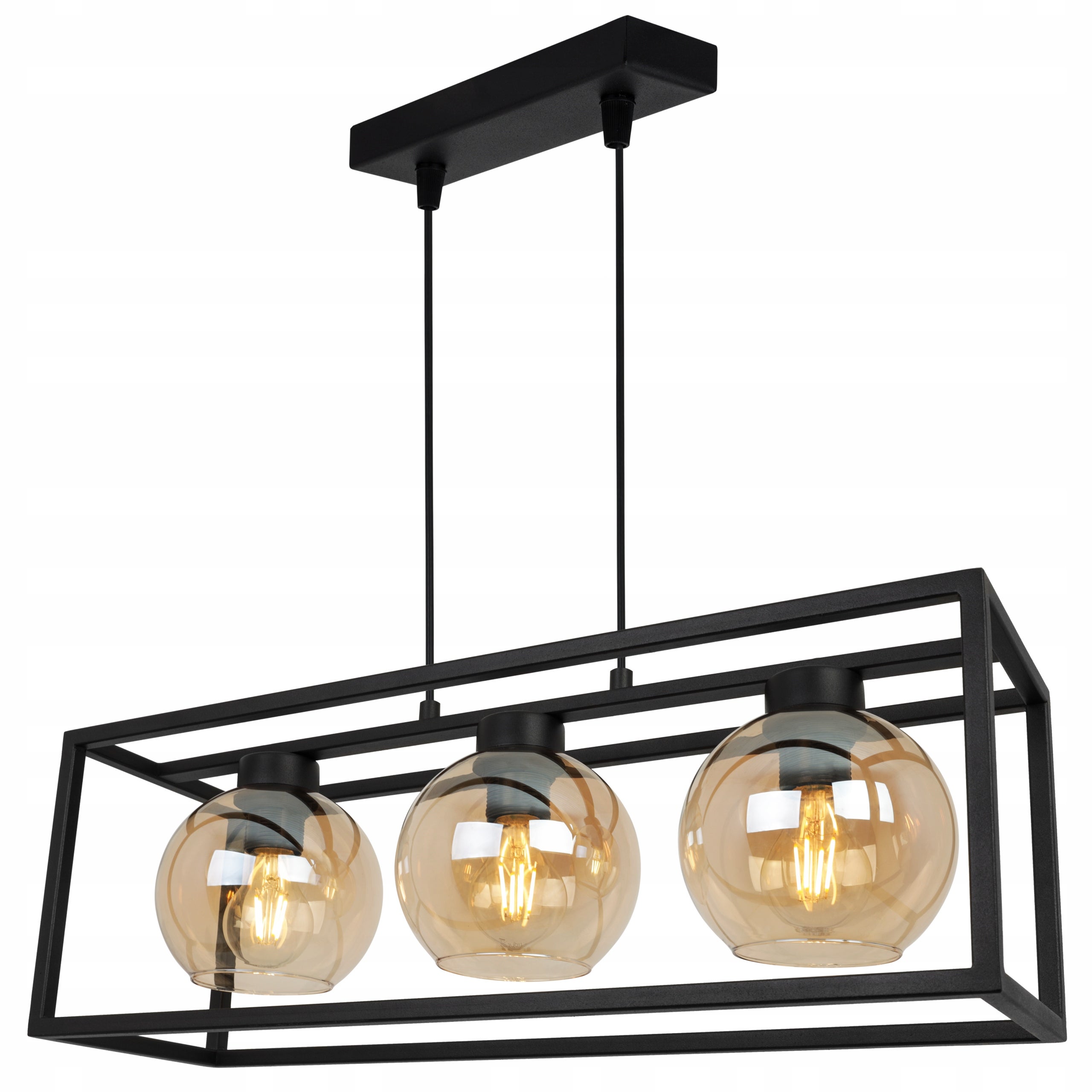 Lampa sufitowa wisząca Haga Cage loft 1xE27 szklany klosz miodowy Light Home LH