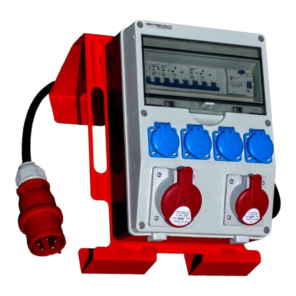 Rozdzielnica budowlana na stojaku z kablem TD-S/FI SET 32A 16A 4x230V Doktorvolt DV-6191-F