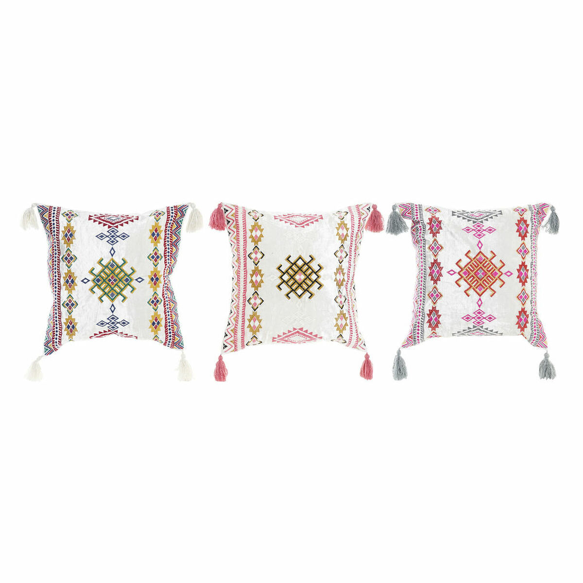 Cojín dkd home decor 8424001817528 multicolor árabe 40 x 10 x 40 cm flecos (3 piezas)