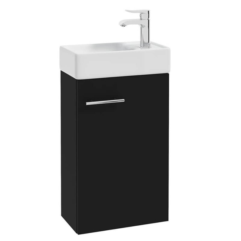 Szafka Łazienkowa Wisząca z Umywalką 40 x 22 cm Czarny Mat