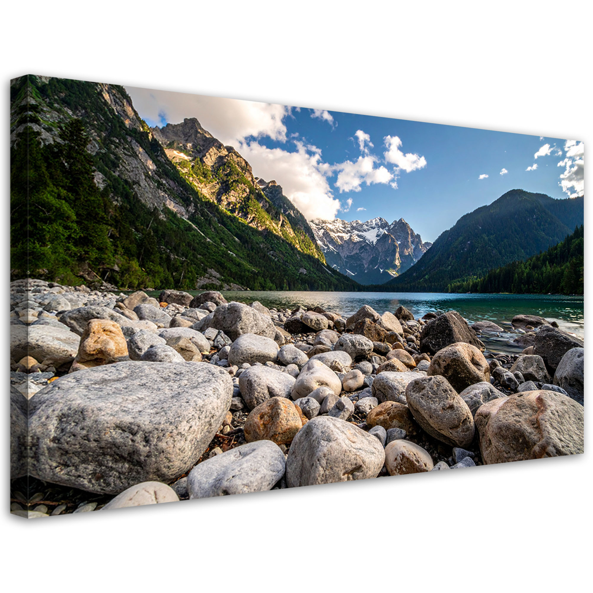 Obraz do salonu sypialni kuchni, Pejzaż jezioro skały góry natura 120x60
