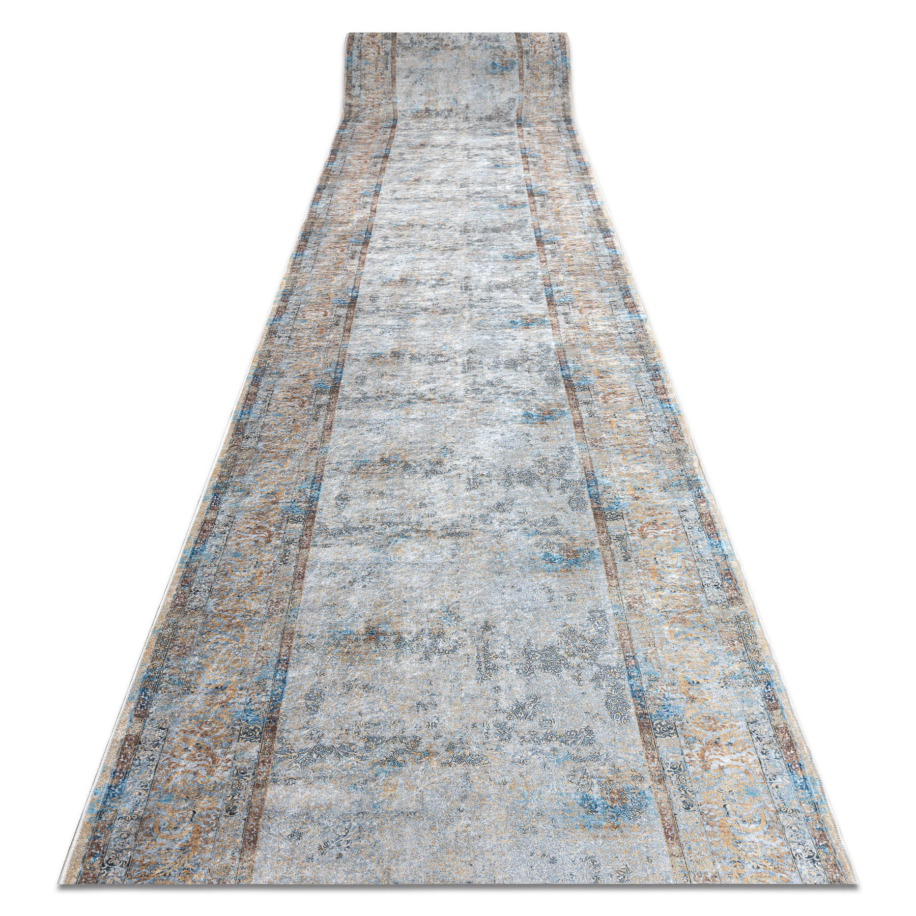 CHODNIK podgumowany DO PRANIA LOTUS BORDERO 95111 szary / beż 120cm 120x370 cm