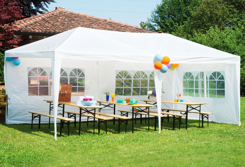 Namiot pawilon ogrodowy handlowy 3x6 m 6 ścianek biały MultiGarden - 3