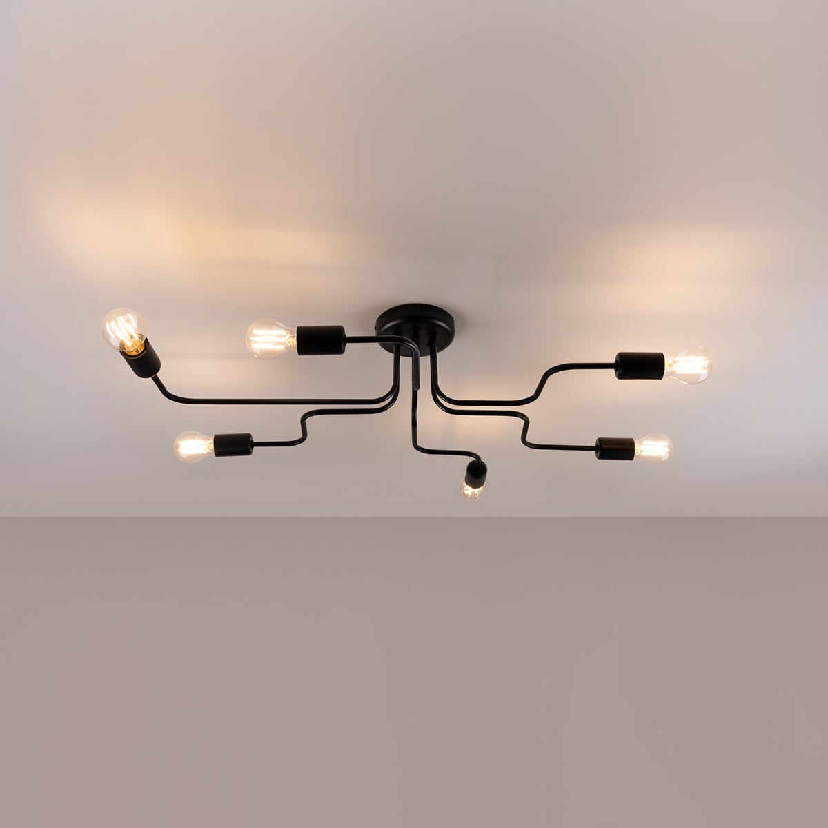Żyrandol INFINIX 6 czarny LED 3000K - 80x64x15.5cm Sollux