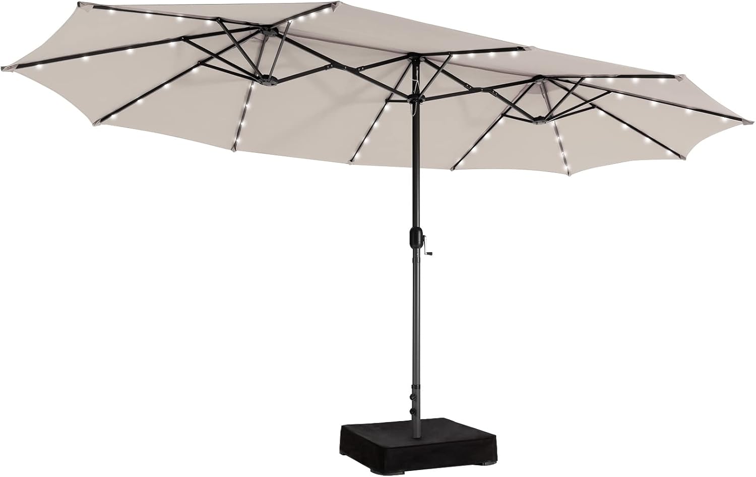 Parasol De Jardin Inclinable GOPLUS 2,8 M - Toile Polyester UV, 8 Baleines, Manivelle, Base Non Incluse