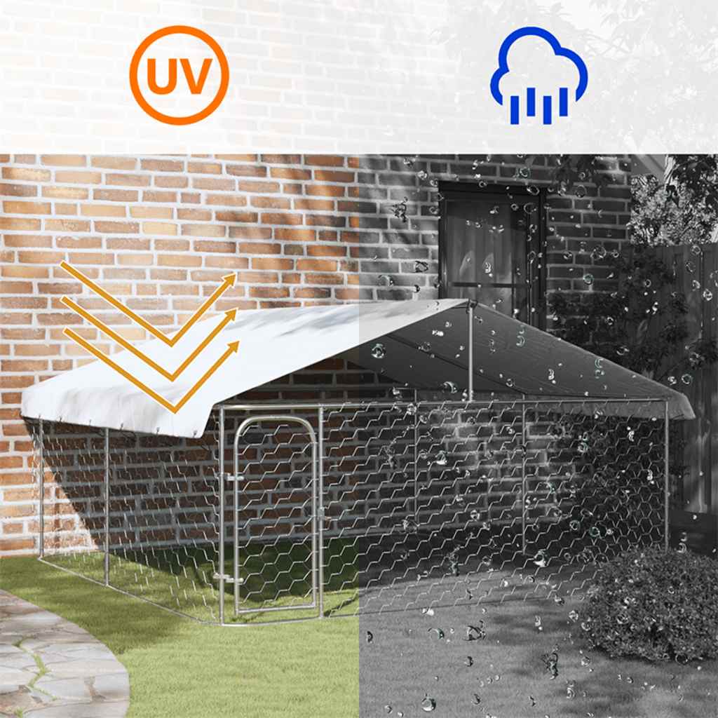 Gabbia per Cani da Esterno con Tetto 300x300x150 cm vidaXL - 8