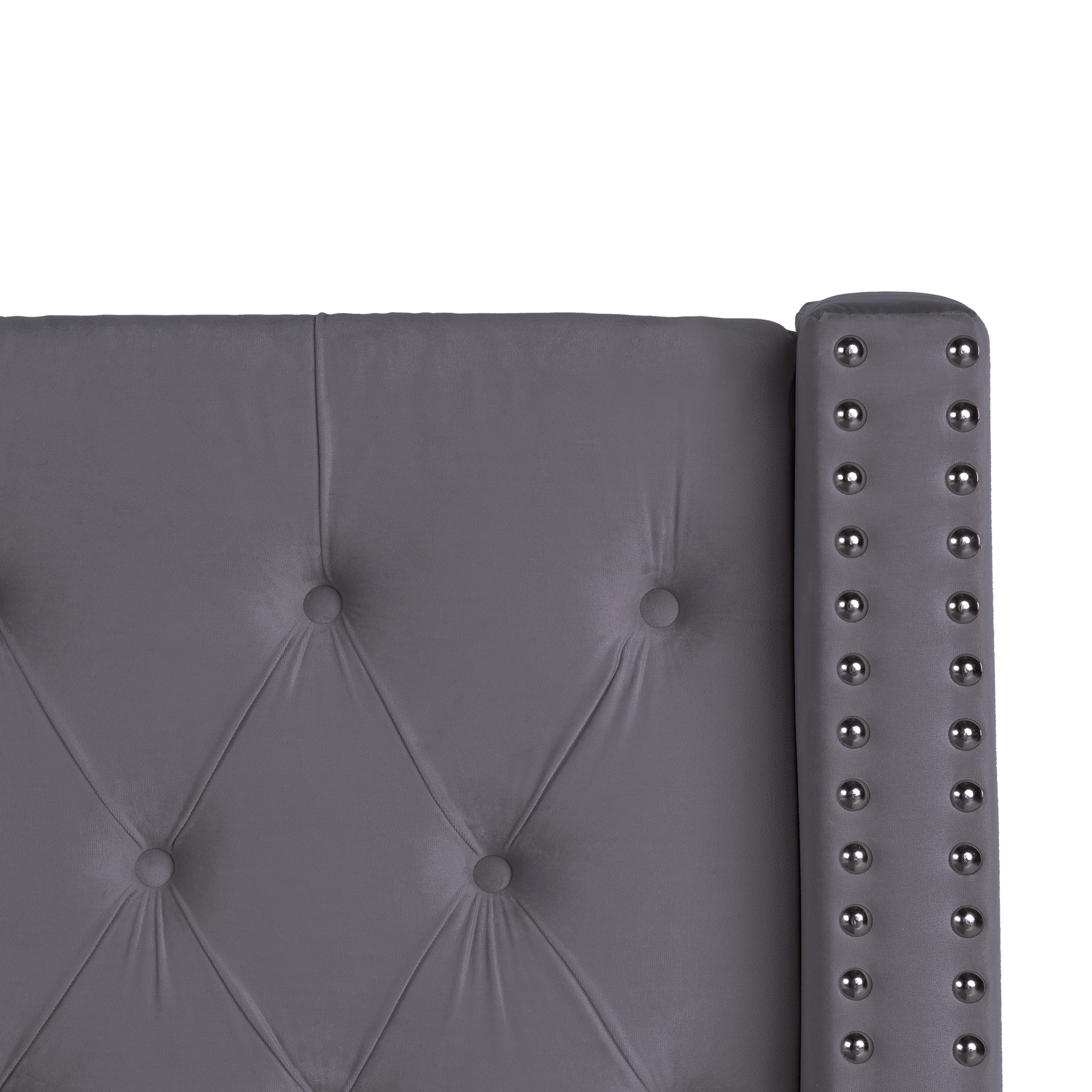 Letto contenitore Velluto LUBBON 140 x 200 cm Grigio - 9