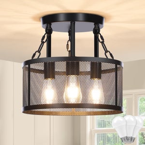 STOEX Lampada a Sospensione Industriale Vintage Lampadario a Gabbia di