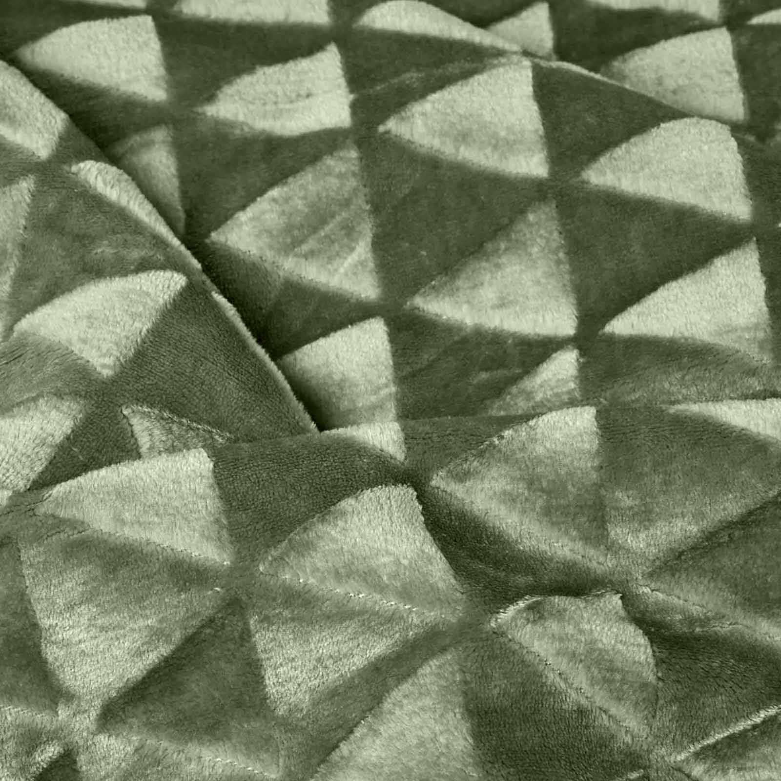 Homescapes Plaid polaire Vert sauge et revers sherpa, 200 x 230 cm - 4