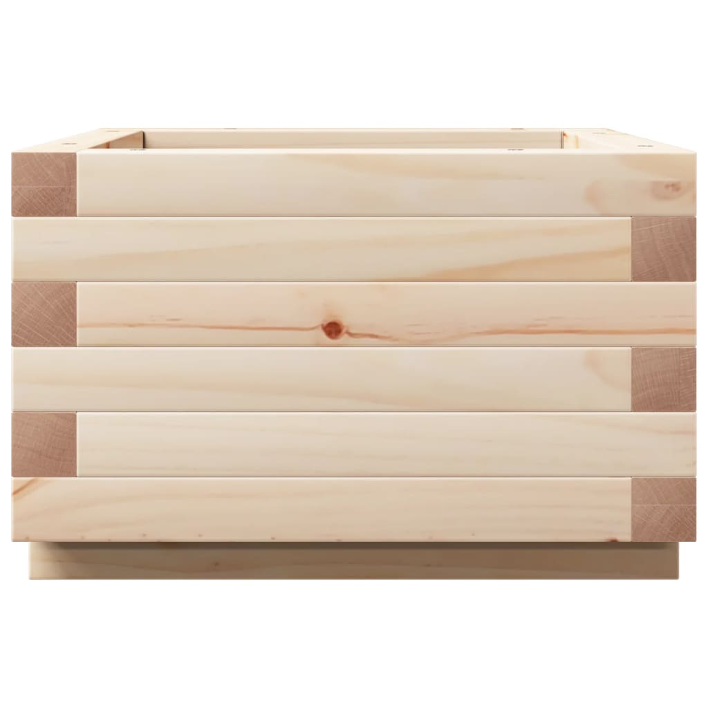 Jardinière bac lit surélevé plantes fleurs terrasse jardin 40 x 40 x 26,5 cm bois de pin massif marron 02_0037528 - 3