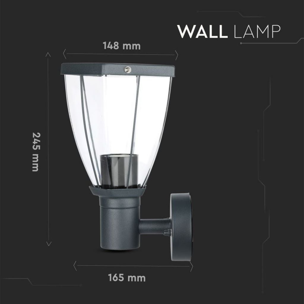 Aplica de perete exterior V-TAC VT-835, 1x60W, E27, metal negru, IP44 ...