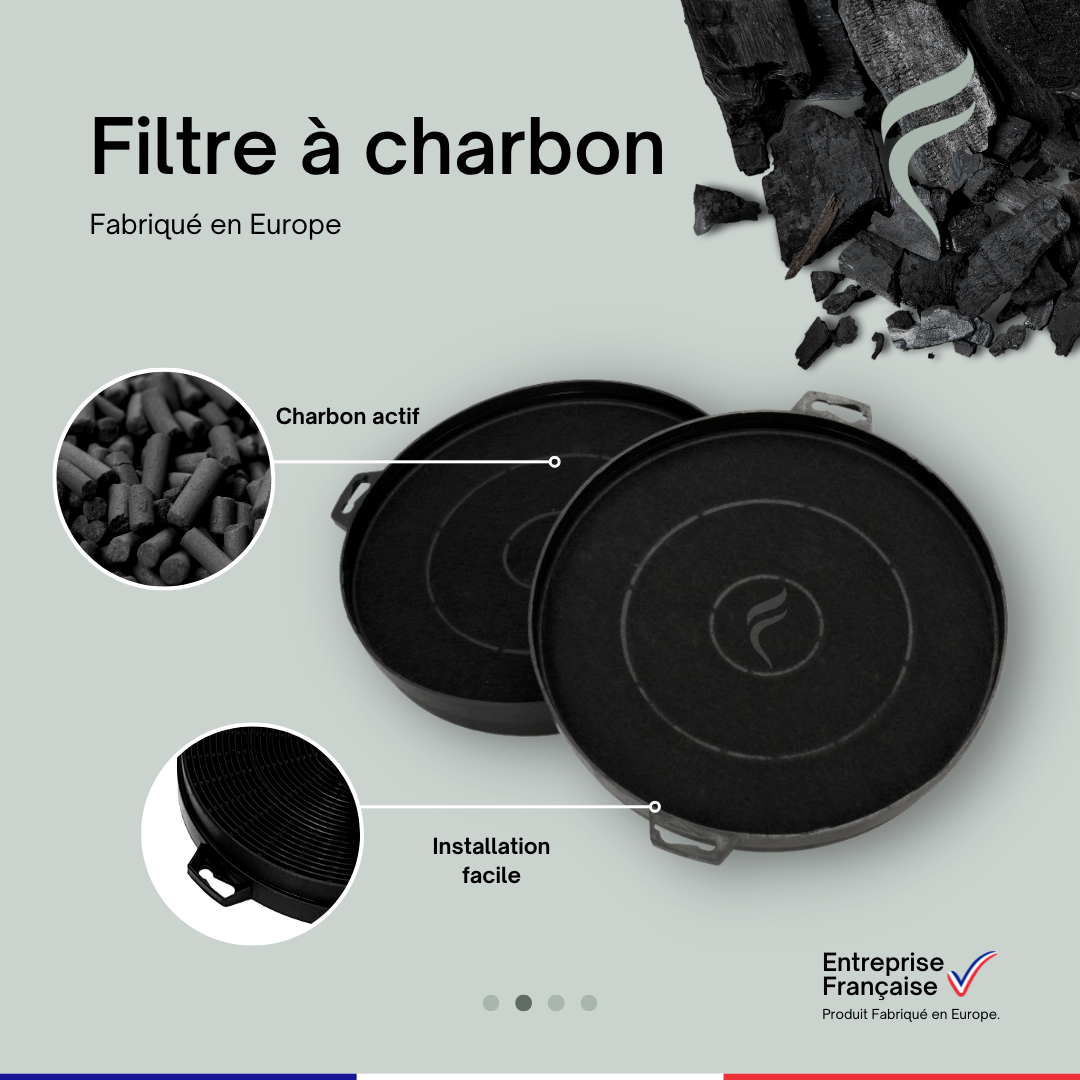 Lot De 2 Filtres à Charbon Actif Pour Hotte Aspirante Candy CBT6252X - Référence 36900945, Marque Vhbw