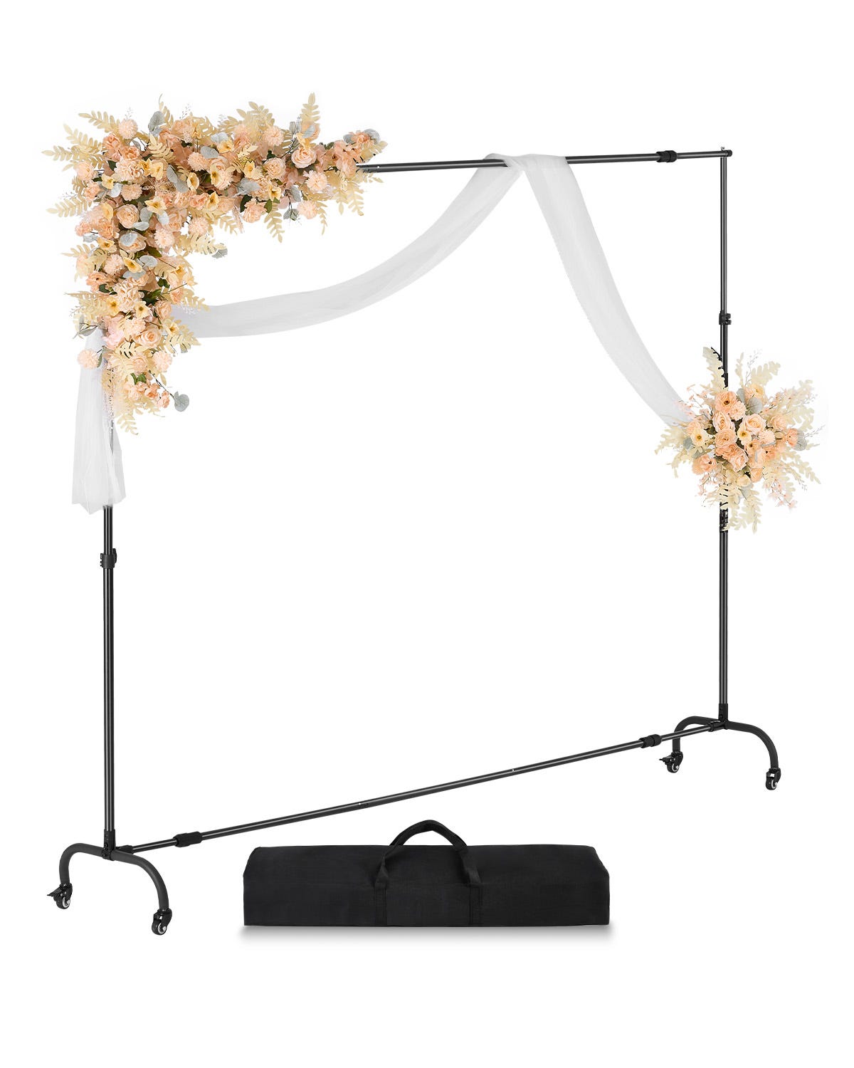 Support Toile De Fond Photo T-Forme Outvita 260x150 Cm – Trépied Réglable, 4 Pinces, Sac De Transport