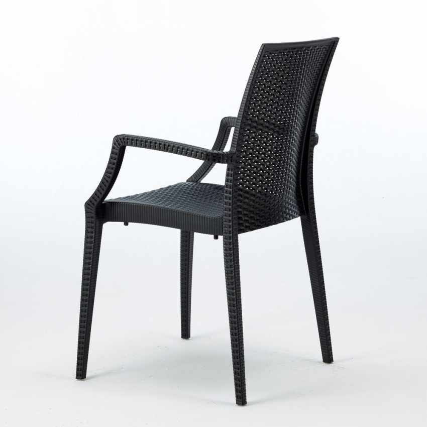 Mesa Cuadrada Negra 90x90 cm y 4 Sillas De Colores Bistrot Arm Passion - 6